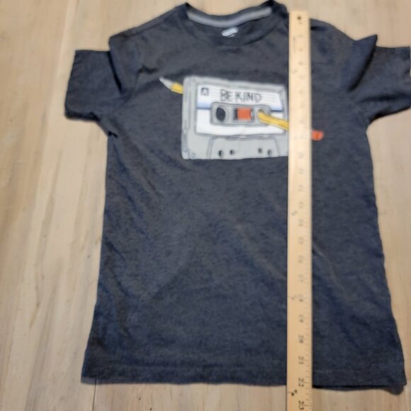 Old Navy Boys Size L (10-12) Gray Graphic Retro Be Kind Rewind Short Sleeve Tee - Picture 6 of 6